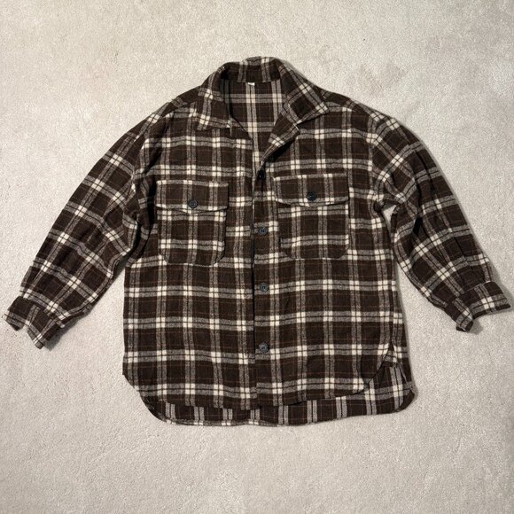 Tops - Brown Plaid Button-Up Shirt